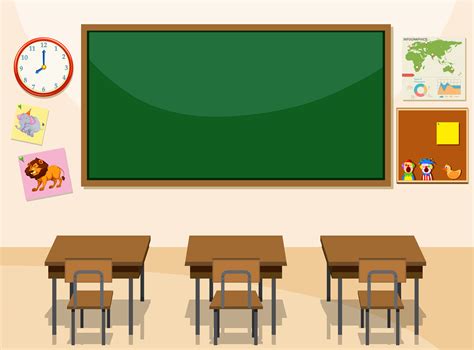 Empty Elementary School Classroom Illustrations Royaltyfree Vector