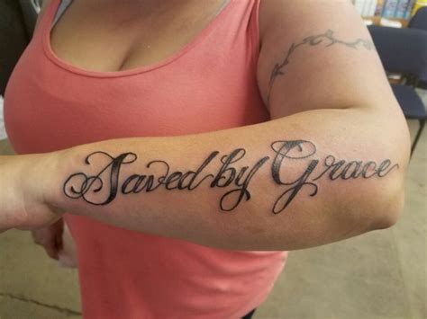 Saved By Grace Tattoo | Grace tattoos, Black flowers tattoo, Tattoos