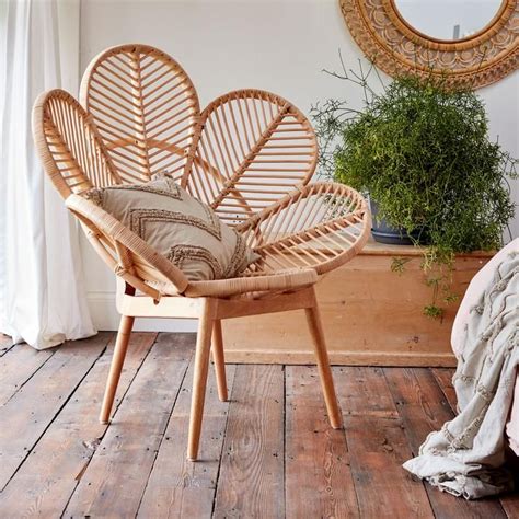 Natural Rattan Petal Chair | Wicker furniture, Woven chair, Wicker chair