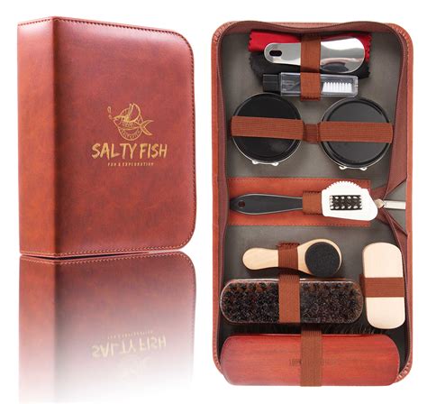 Buy SALTY FISH12PC Travel Shoe Polish Kit, Leather Shoe Shine Kit for ...