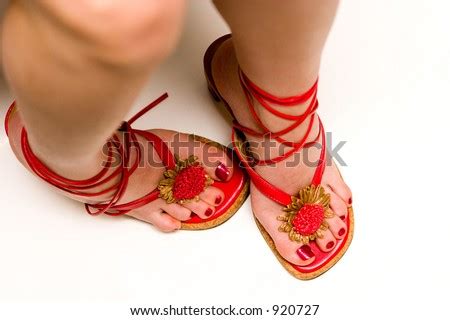 Red Sandals And Red Toenails Stock Photo 920727 : Shutterstock