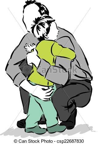 Vectors of father man hugging a child son illustration csp22687830 ...