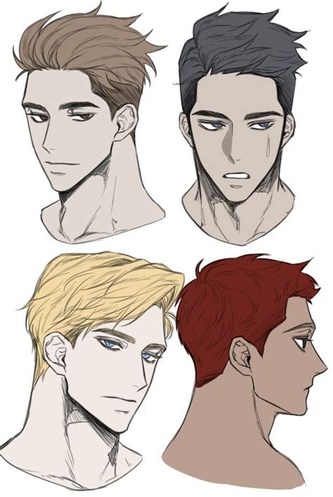 Pin by Camille YU on [M] Hairstyle | Anime face drawing, Boy hair ...