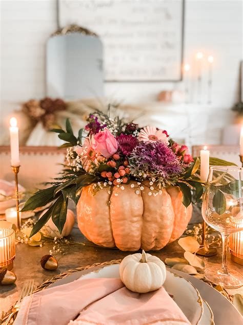 How To Make A Floral Pumpkin Centerpiece – Fall Table - Home with Heather