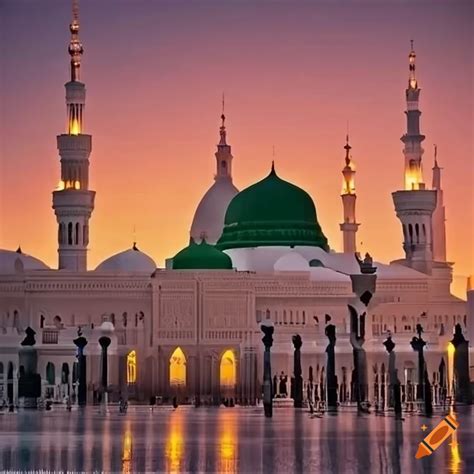 Sunset at masjid nabawi on Craiyon