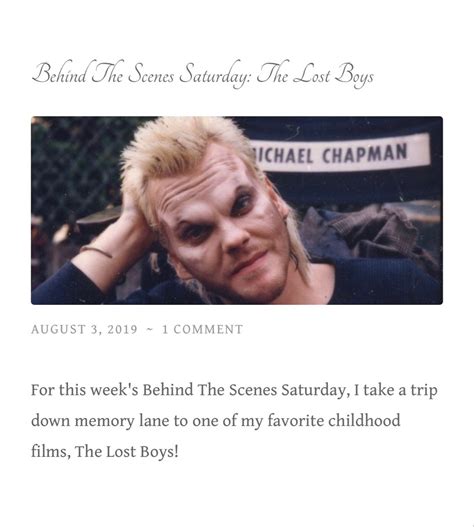 Behind The Scenes Saturday: The Lost Boys | Karli Ray's Blog | Lost ...