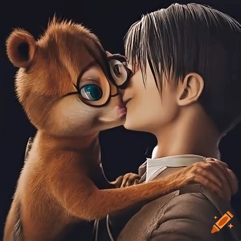 Levi ackerman kissing alvin and the chipmunks on Craiyon