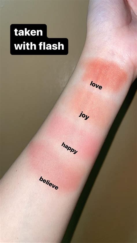 rare beauty soft pinch liquid blush swatches (love, joy,happy & believe ...