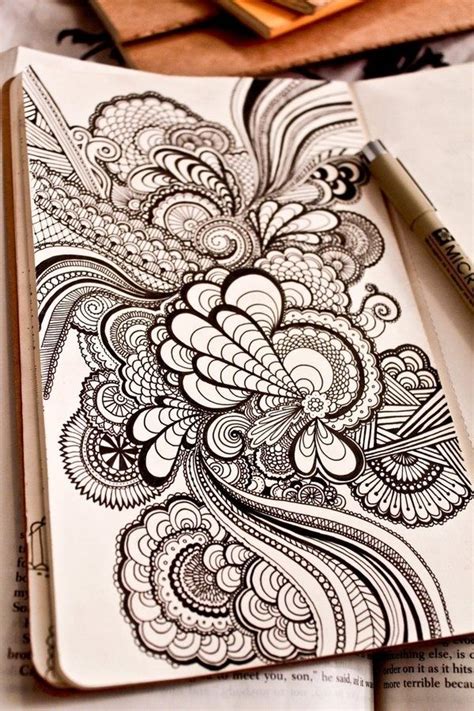 40 Beautiful Doodle Art Ideas - Bored Art | Zentangle art, Sketch book ...