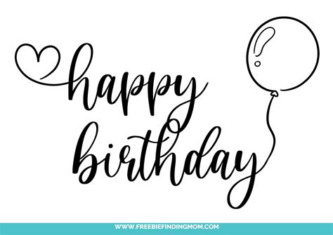 3 Free "Happy Birthday" in Cursive Printables - Freebie Finding Mom