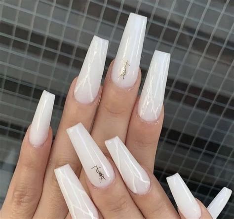 Extra Long Glossy White Nails – http://gaurgeous.com