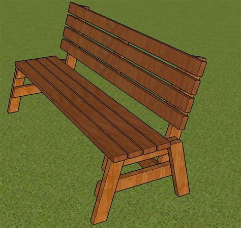 PLANS for Park Bench Plans 6ft Long DIY 2x4 Wood Construction, Fast ...