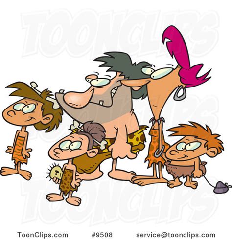 Cartoon Caveman Family #9508 by Ron Leishman