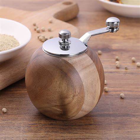 Hand Crank Houten Pepermolen Zout Shaker Met Handv... – Grandado