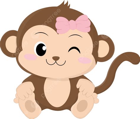 Monkey Cute, Monkey Sticker, Monkey Lover, Monkey Girl PNG and Vector ...