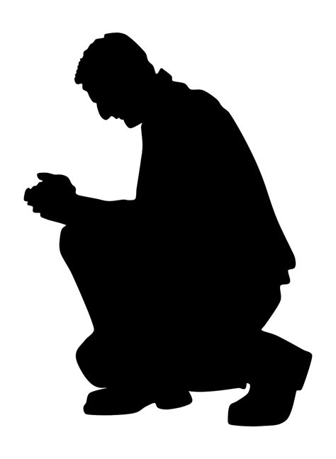 Silhouette of a Kneeling Praying Man transparent PNG - StickPNG