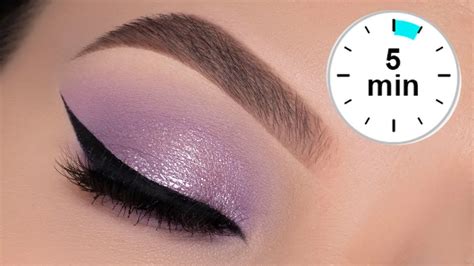 5 MINUTE EASY Lilac Eye Makeup Tutorial | Stay At Home Eye Look - YouTube