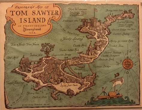 1957 Tom Sawyer Island Map : r/DisneyMaps