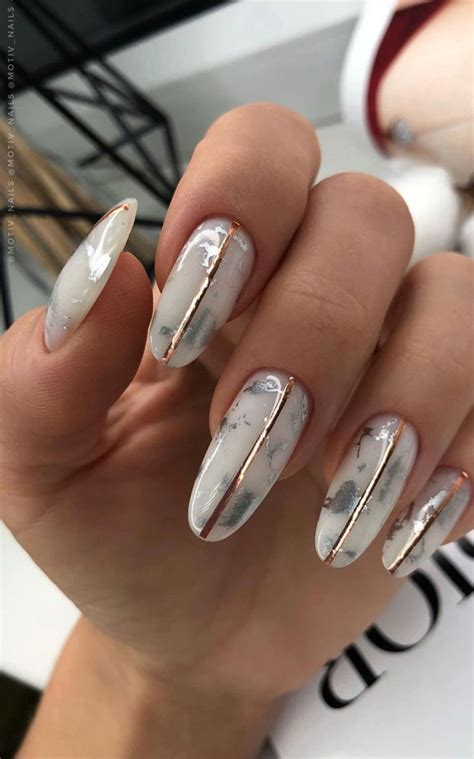 Stylish Nail Art Design Ideas To Wear In 2021 Marble Nails With Gold ...