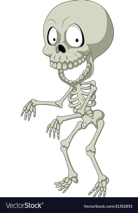 Cartoon funny human skeleton Royalty Free Vector Image