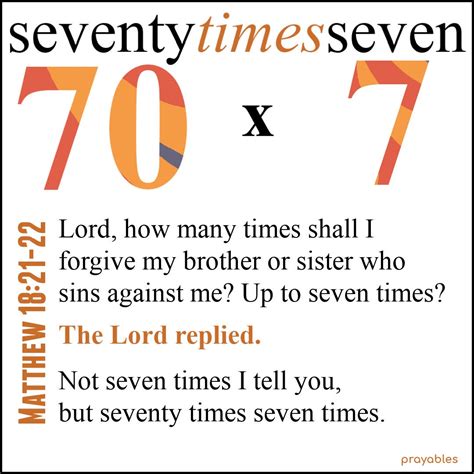 Bible: Matthew 18:21-22 - Prayables