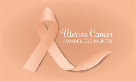 Banner with Uterine Cancer Awareness Realistic Ribbon.Awareness Month ...