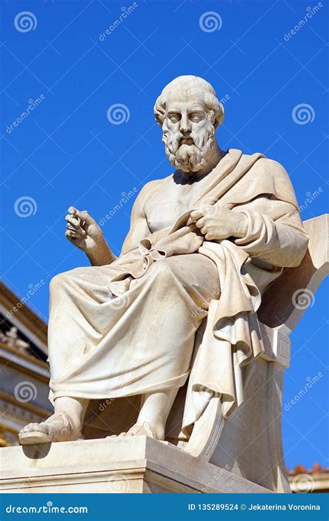 Statue of Plato in Front of the University of Athens Stock Photo ...