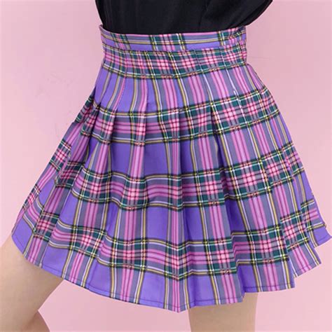 2018 KAWAII LAVENDER RUFFLE -PURPLE PLAID SKIRT – kokopiecoco