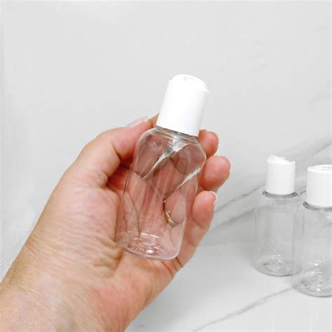 2 Oz Plastic Bottles, Set of 3 Clear Boston Round Empty Squeeze Bottles ...