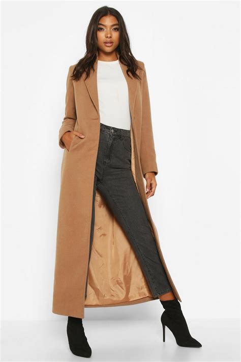 Tall Full Length Wool Look Coat | boohoo