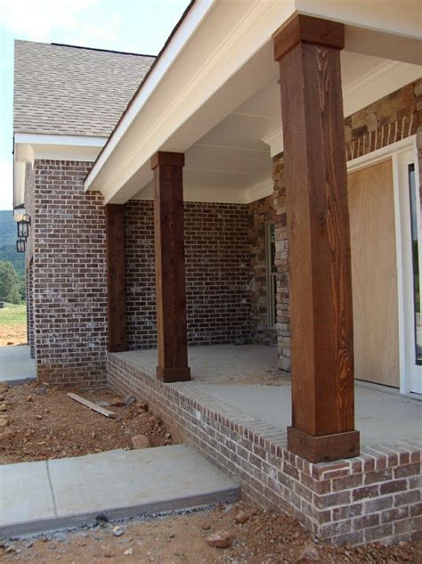 Love these thick, stained porch columns. | Porch remodel, Porch design ...