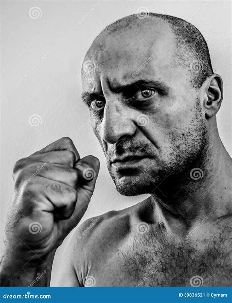 Strong, Ugly and Angry Man Shaking Fist Stock Image - Image of closeup ...