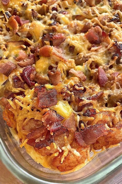 Easy Tater Tot Breakfast Casserole with Bacon and Sausage - BENSA Bacon ...