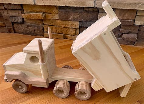 Handmade Wooden Dump Truck Toy - Etsy