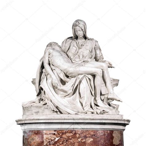 The Pieta sculpture by Michelangelo isolated on white background ...