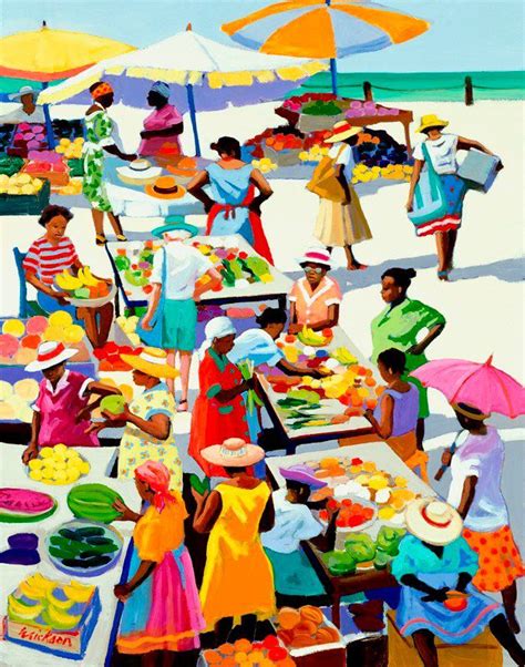 "Monday market" by contemporary Caribbean artist Shari Erikson ...