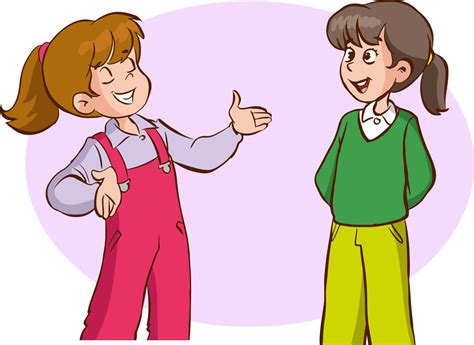 Two Kids Talking Cartoon Character vector illustration 17309578 Vector ...