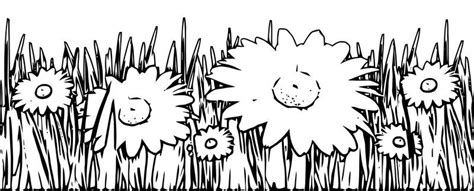 Flower Grass Coloring Page - kidsworksheetfun