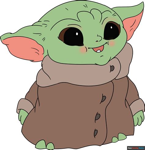 How to Draw Baby Yoda from the Mandalorian - Easy and Cute Drawing Tutorial