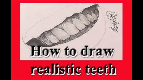 How to draw realistic teeth - YouTube