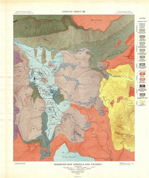 Mammoth Hot Springs and Vicinity. Geology Sheet XIX.: Geographicus Rare ...