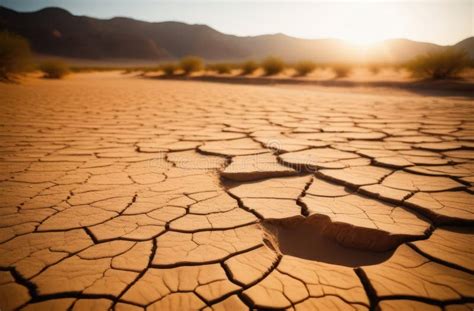 Lifeless Landscape with Cracked Earth, Climate Change. Reservoir ...