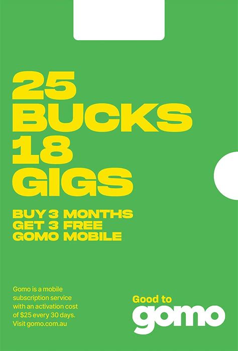 Optus | Gomo $25 Sim Card 25 Bucks 18 Gigs SIM Card Starter Kit Pack ...