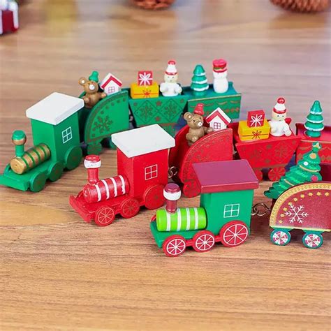 Merry Christmas Wooden Train Ornament - Gifts for idea