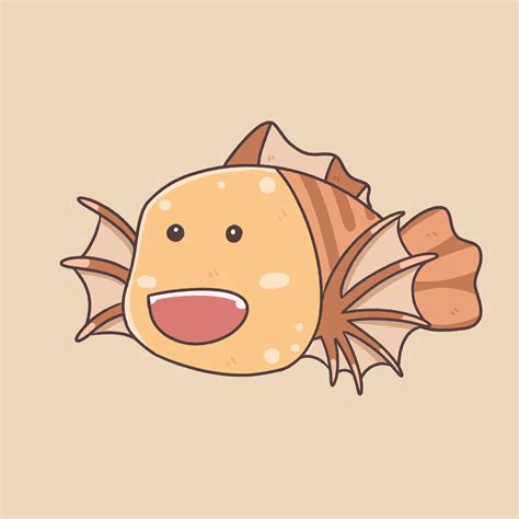 cute lionfish fish cartoon character, sea animal underwater ...