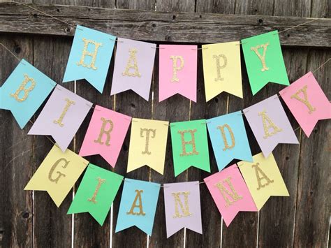 Happy Birthday banner. Happy Birthday banner personalized.