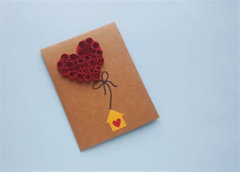 DIY Quilled Heart Balloon Card - Big Family Blessings