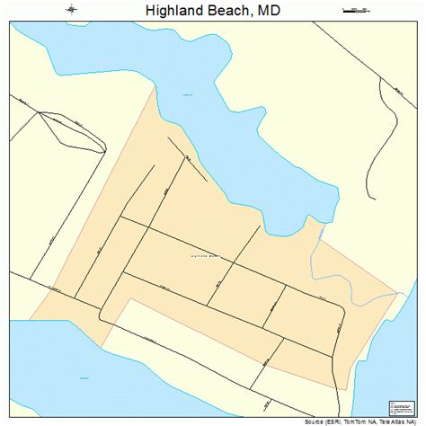 Highland Beach Maryland Street Map 2438500