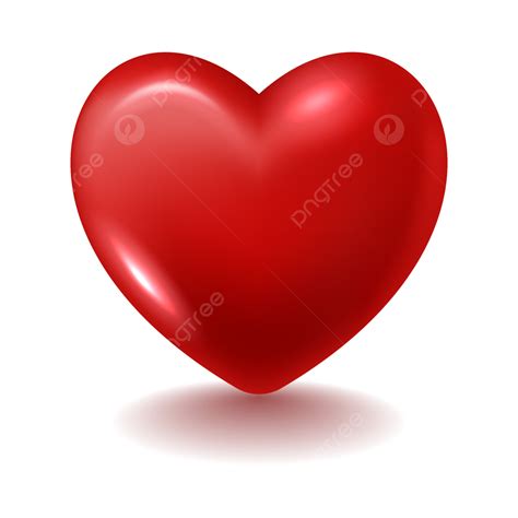 Heart Realistic Clipart Transparent Background, Red 3d Heart Emoji ...