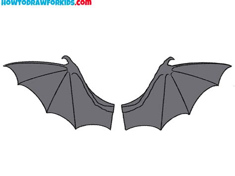 How to Draw Bat Wings - Easy Drawing Tutorial For Kids